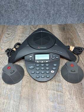 Polycom SoundStation2 Conference Phone with 2 Extension Microphone no power cord
